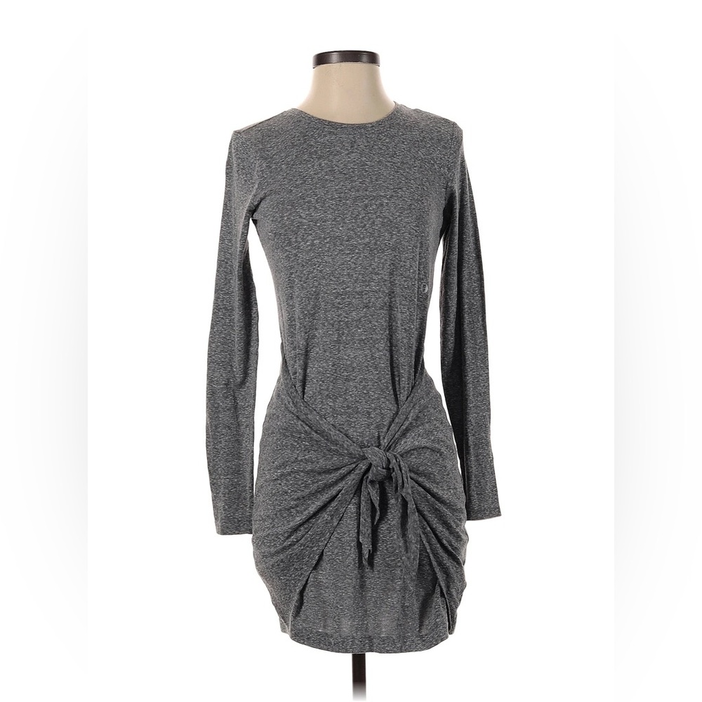 Aerie tie front tee shirt dress in grey size small